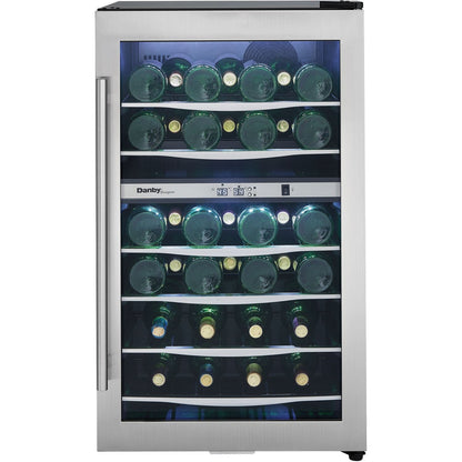 Danby - 38 Bottle Wine Cooler, Reversible Door, Tempered Glass Door - DWC040A3BSSDD