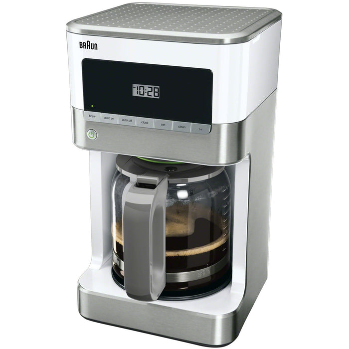 Braun Brew Sense 12-Cup Drip Coffee Maker in Stainless Steel and White KF6050WH