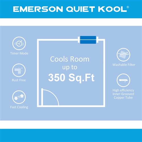 Emerson Quiet - 8,000 BTU Through-the-Wall Air Conditioner, 115V | EATC8RE1T