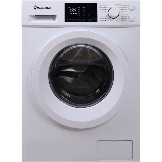 Magic Chef - 24 in. 2.7 cu. ft. Front Load Compact Washer - MCSFLW27W
