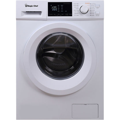 Magic Chef - 24 in. 2.7 cu. ft. Front Load Compact Washer - MCSFLW27W