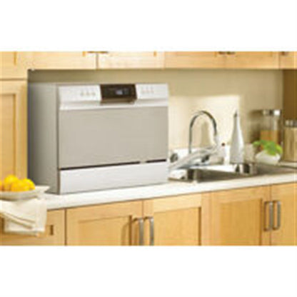 Danby - Countertop Dishwasher, 6 Place Setting, 8 Wash Cycles, SS Interior | DDW631SDB