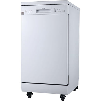 Danby - 18 inch Portable Dishwasher, 8 Place Settings, SS Interior, 4 Wash Programs - DDW1805EWP