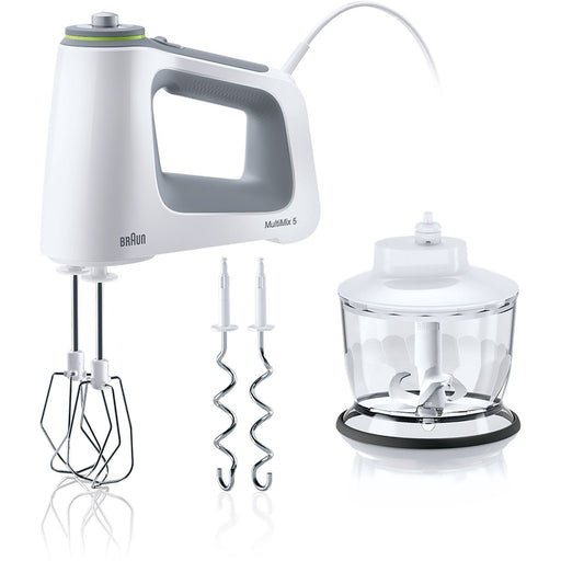 Braun Hand Mixer with Beaters, Dough Hooks and Accessory in White HM5130WH