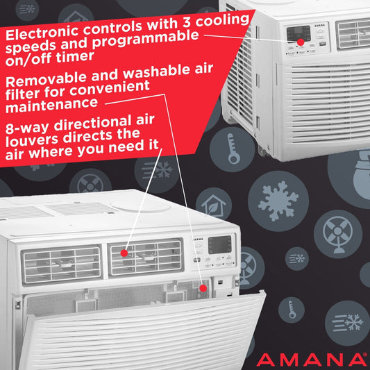 Amana - 22,000 BTU Window AC with Electronic Controls | AMAP222BW