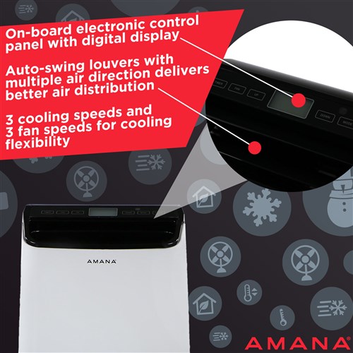 Amana - 10, 000 BTU Portable AC - White/Black _ AMAP101AB-2