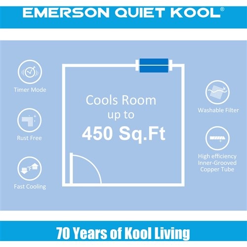 Emerson Quiet - 10000 BTU TTW Heat/Cool Air Conditioner with Wifi Controls, 230V | EATE10RSD2T