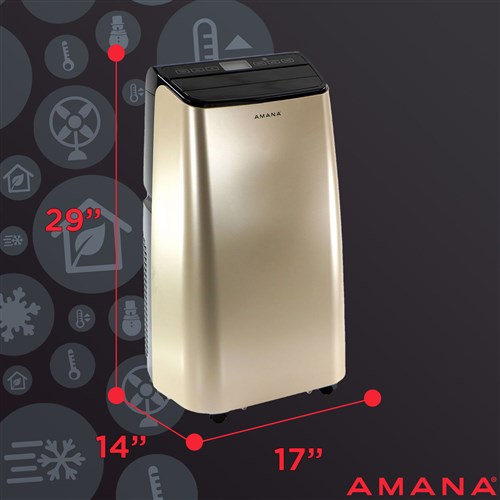 Amana - 10, 000 BTU Portable AC - Black/Gold _ AMAP101AD-2