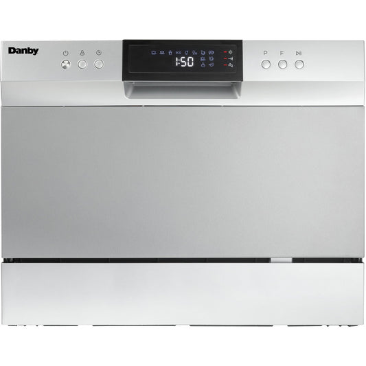 Danby - Countertop Dishwasher, 6 Place Setting, 8 Wash Cycles, SS Interior | DDW631SDB