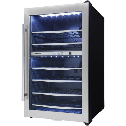 Danby - 38 Bottle Wine Cooler, Reversible Door, Tempered Glass Door - DWC040A3BSSDD