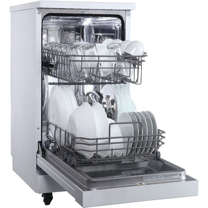 Danby - 18 inch Portable Dishwasher, 8 Place Settings, SS Interior, 4 Wash Programs - DDW1805EWP