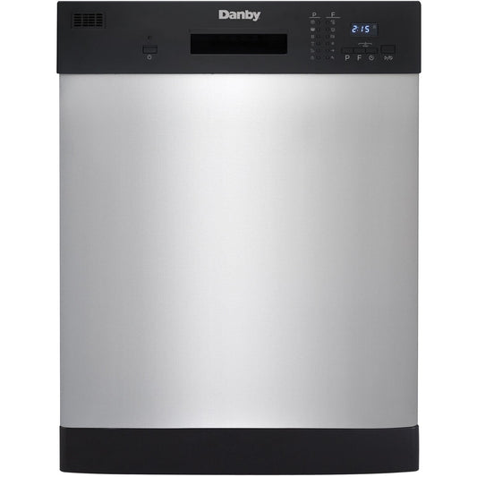 Danby - 24 inch Built-In Dishwasher,12 Place Settings, SS Interior, 6 Wash Programs | DDW2404EBSS