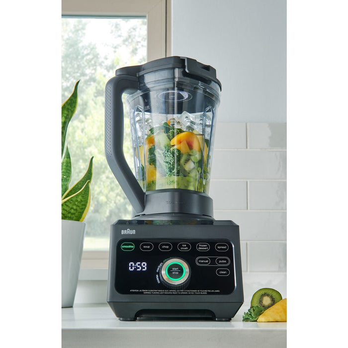 Braun TriForce Power Blender 1600 Watts, 18 Food Programs with Accessories in Black JB9041BK