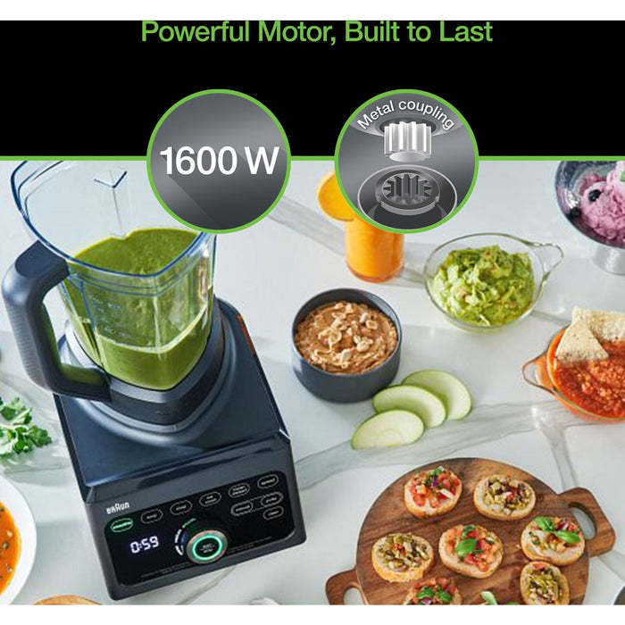 Braun TriForce Power Blender 1600 Watts, 18 Food Programs in Black JB9040BK