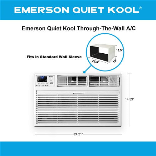 Emerson Quiet - 12,000 BTU Through the Wall Air Conditioner, 230V | EATC12RE2T