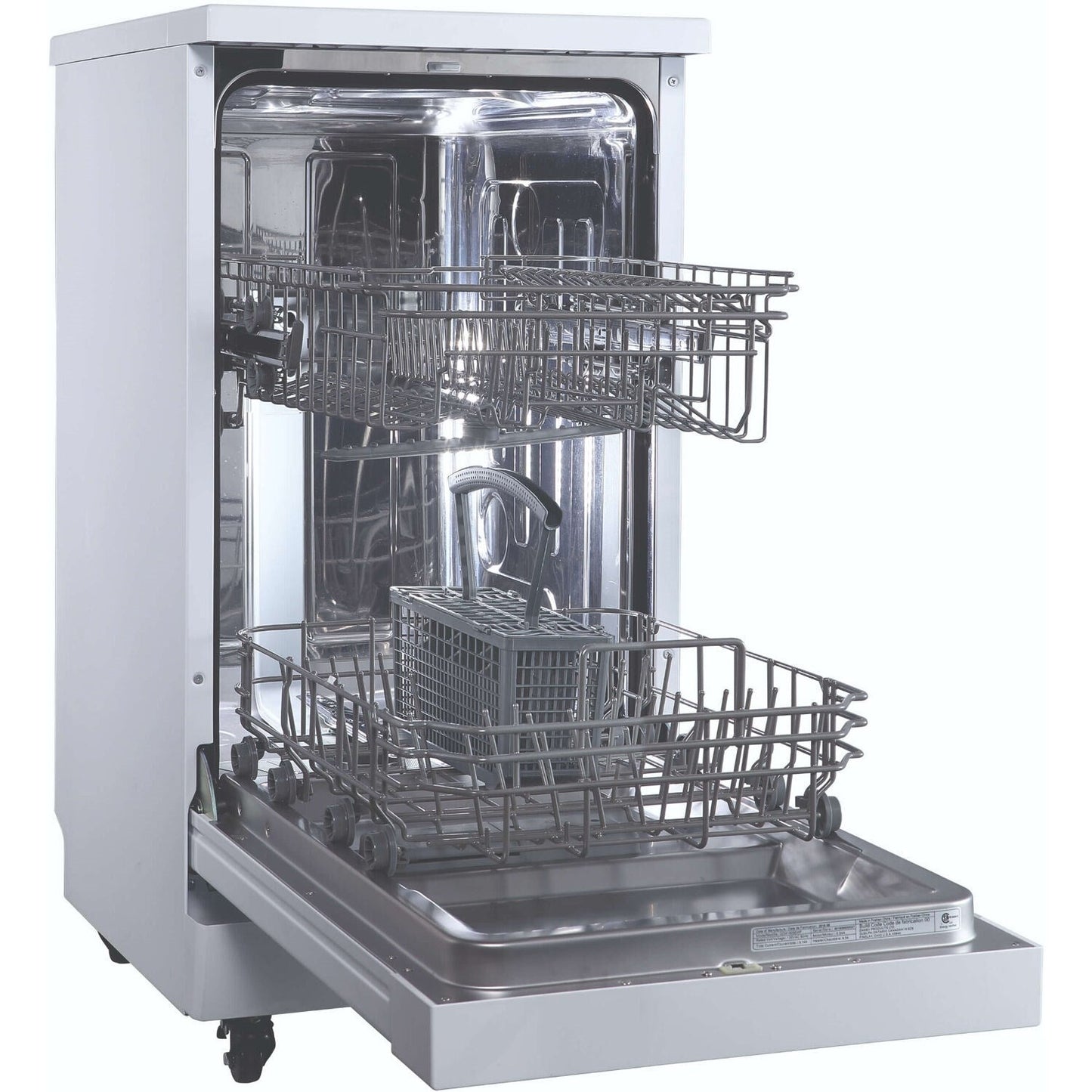 Danby - 18 inch Portable Dishwasher, 8 Place Settings, SS Interior, 4 Wash Programs - DDW1805EWP