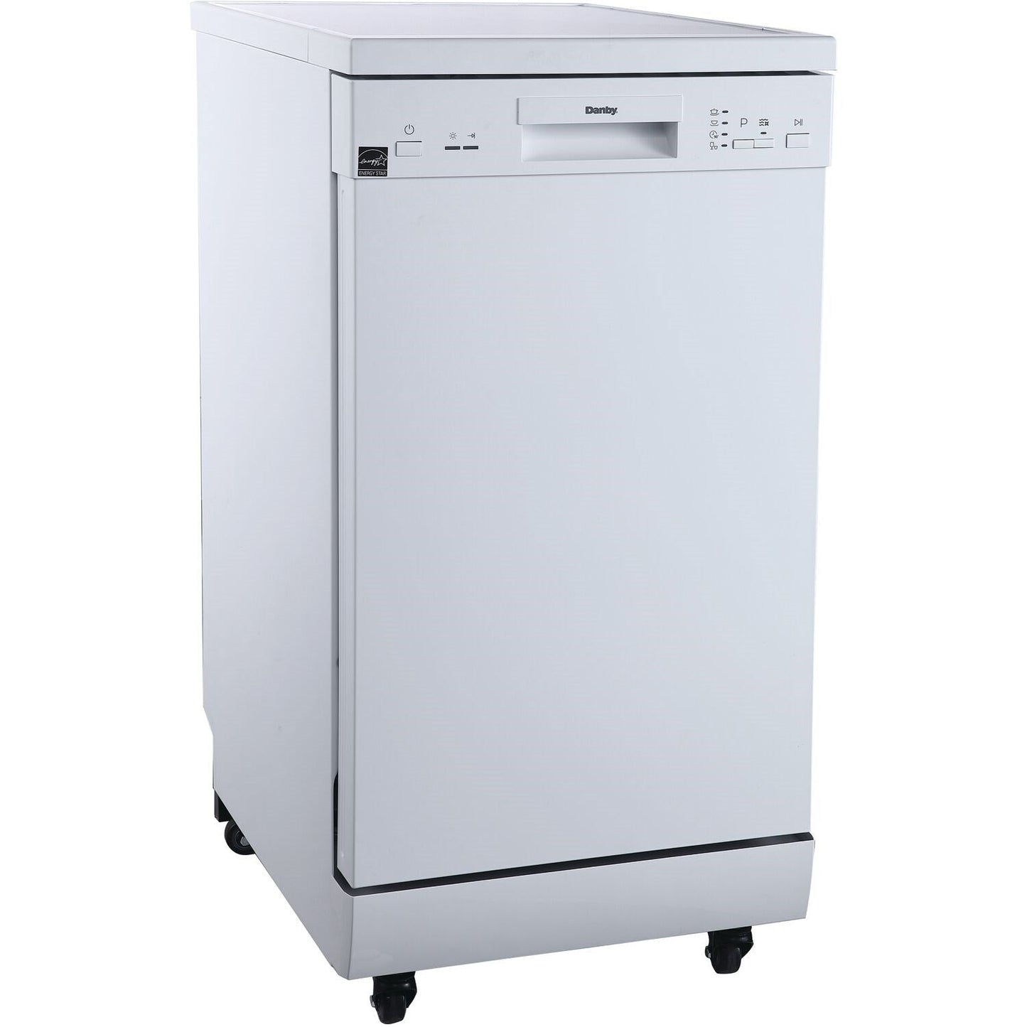 Danby - 18 inch Portable Dishwasher, 8 Place Settings, SS Interior, 4 Wash Programs - DDW1805EWP