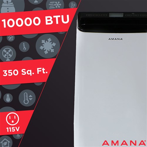 Amana - 10, 000 BTU Portable AC - White/Black _ AMAP101AB-2