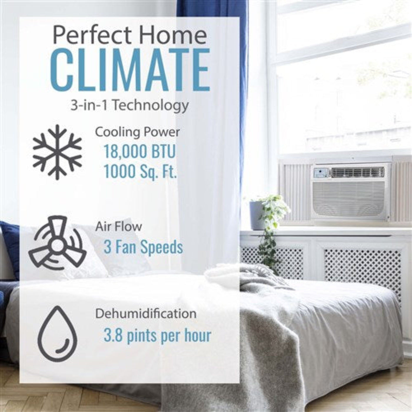 Keystone Energy Star 18,000/17,700 BTU 230V Window/Wall Air Conditioner with Follow Me LCD Remote Control  -  KSTAW18C