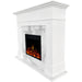 Cambridge - 53"x17.7"x13.4" Sofia Fireplace Mantel w/ Marble and Deep Log Insert - Electric Mantel Fireplaces - CAM5617-1WHTLG3