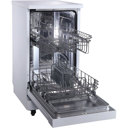 Danby - 18 inch Portable Dishwasher, 8 Place Settings, SS Interior, 4 Wash Programs - DDW1805EWP
