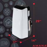 Amana - 12, 000 BTU Portable AC - White/Black _ AMAP121AB-2