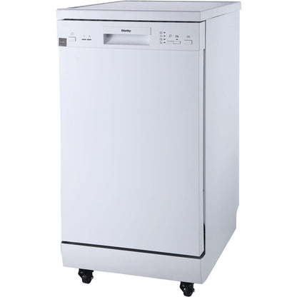 Danby - 18 inch Portable Dishwasher, 8 Place Settings, SS Interior, 4 Wash Programs - DDW1805EWP