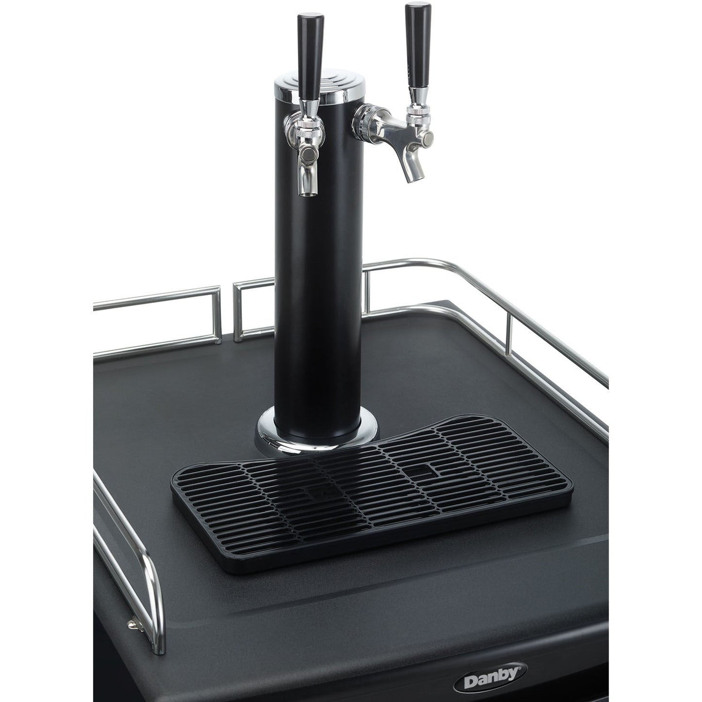 Danby - 5.4 CuFt. Dual-Tap Beer Keg Cooler, Worktop - DKC054A1BSL2DB