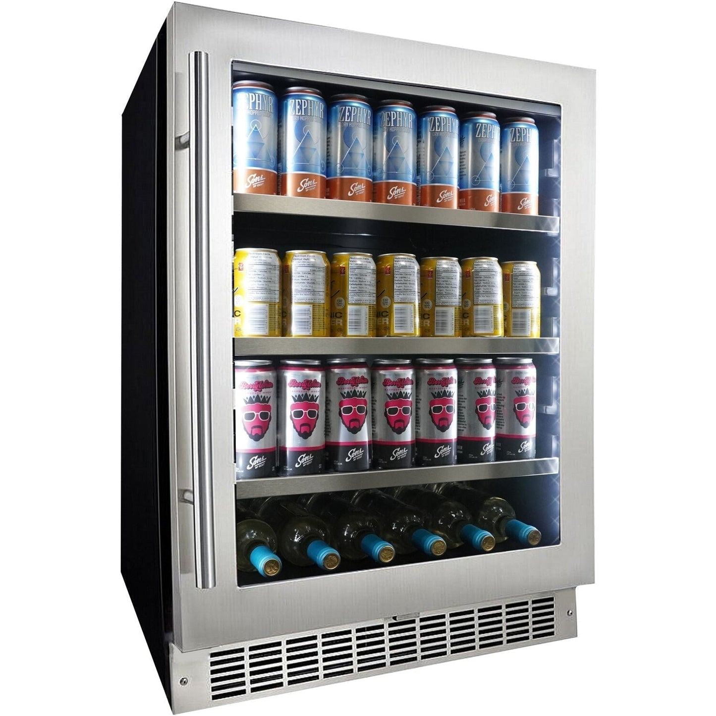 Danby - 5.6 CuFt Integrated Beverage Center, 6 Wine Bottles & 126 Beverage Cans | SPRBC056D1SS