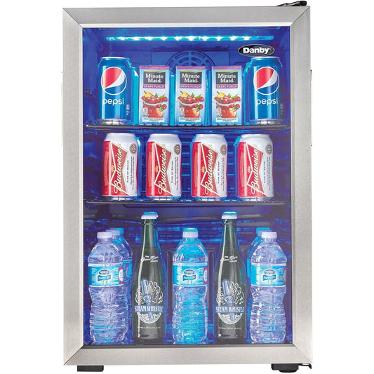 Danby - 2.6 CuFt. Beverage Center, Tempered Glass Door, Free Standing Application - DBC026A1BSSDB