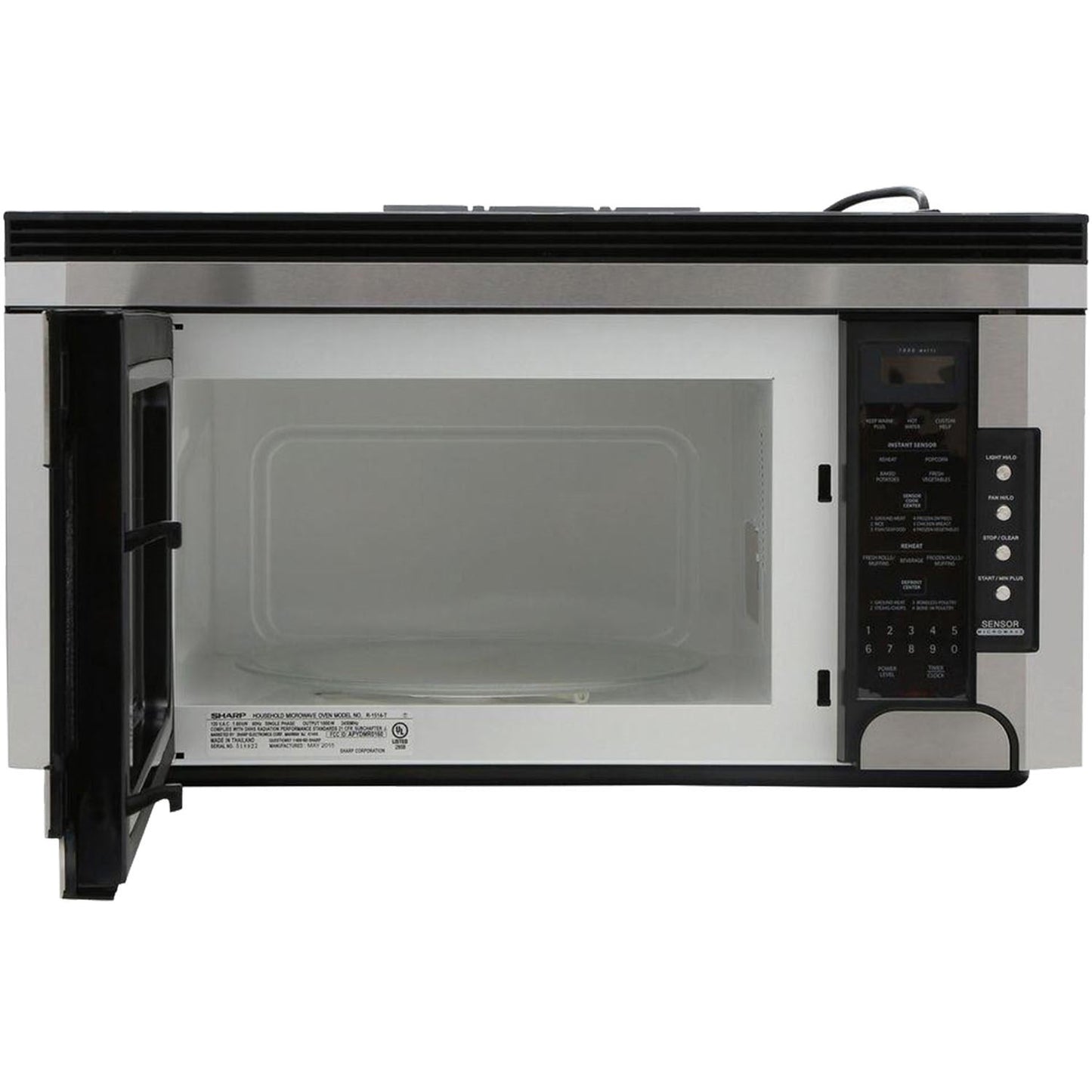 Sharp - 1.5 CF Carousel Over-the-Range Microwave, 1000W | R1514T - R1514T
