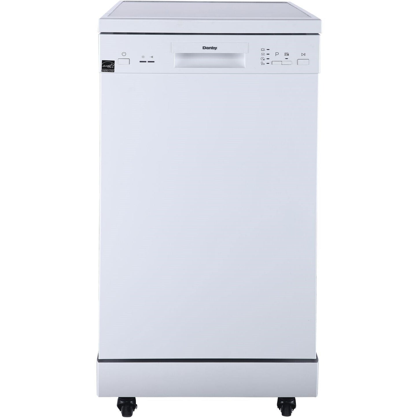 Danby - 18 inch Portable Dishwasher, 8 Place Settings, SS Interior, 4 Wash Programs - DDW1805EWP