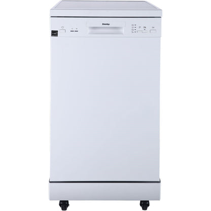 Danby - 18 inch Portable Dishwasher, 8 Place Settings, SS Interior, 4 Wash Programs - DDW1805EWP