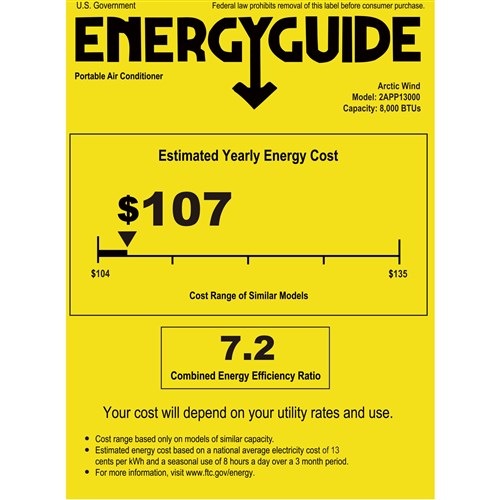 Arctic Wind - 13000 BTU Portable A/C w Pump | 2APP13000