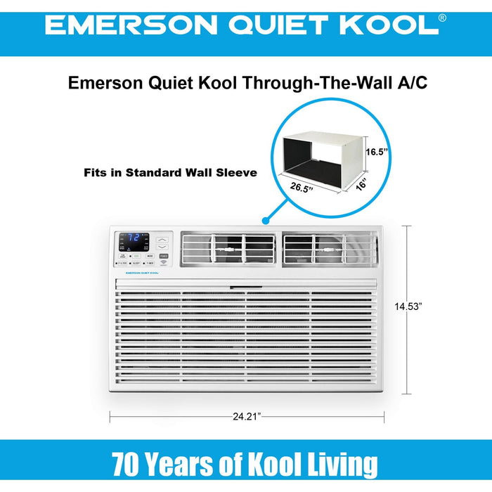 Emerson Quiet - 12000 BTU TTW Air Conditioner with Wifi Controls, 115V | EATC12RSE1T