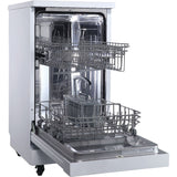 Danby - 18 inch Portable Dishwasher, 8 Place Settings, SS Interior, 4 Wash Programs - DDW1805EWP