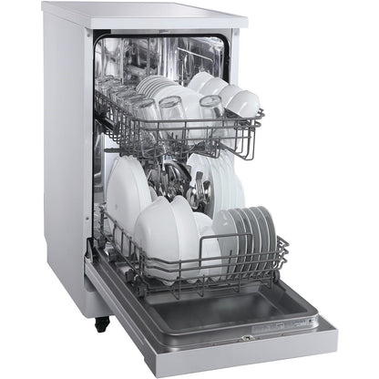 Danby - 18 inch Portable Dishwasher, 8 Place Settings, SS Interior, 4 Wash Programs - DDW1805EWP