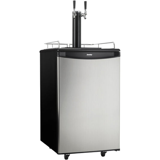 Danby - 5.4 CuFt. Dual-Tap Beer Keg Cooler, Worktop - DKC054A1BSL2DB