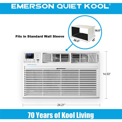 Emerson Quiet - 8000 BTU TTW Air Conditioner with Wifi Controls, 115V | EATC08RSE1T