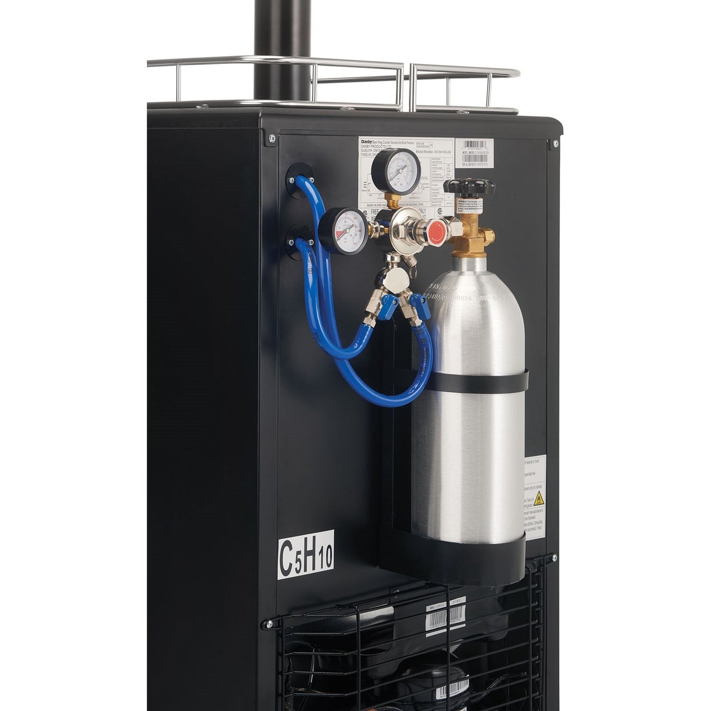 Danby - 5.4 CuFt. Dual-Tap Beer Keg Cooler, Worktop - DKC054A1BSL2DB