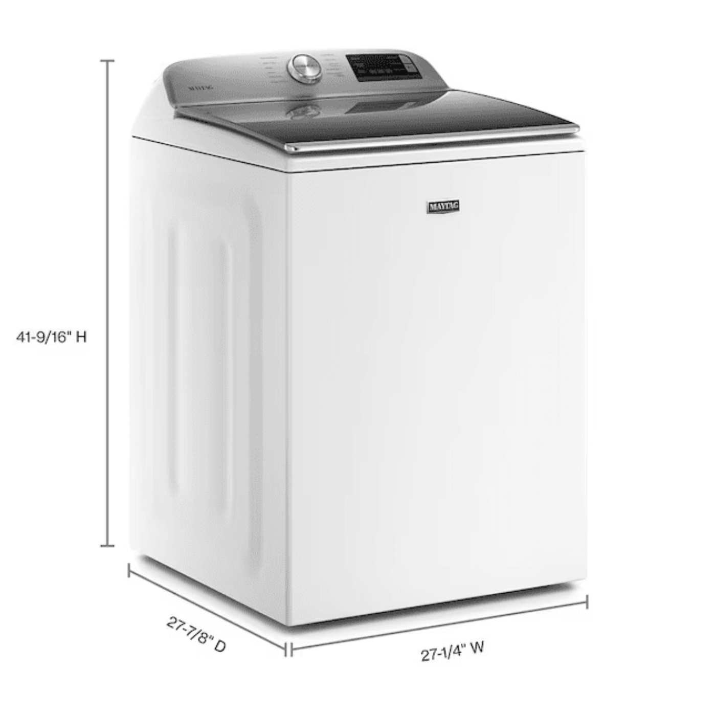 Maytag Smart Capable 4.7-cu ft High Efficiency Agitator Smart Top-Load Washer White - MVW6230HW