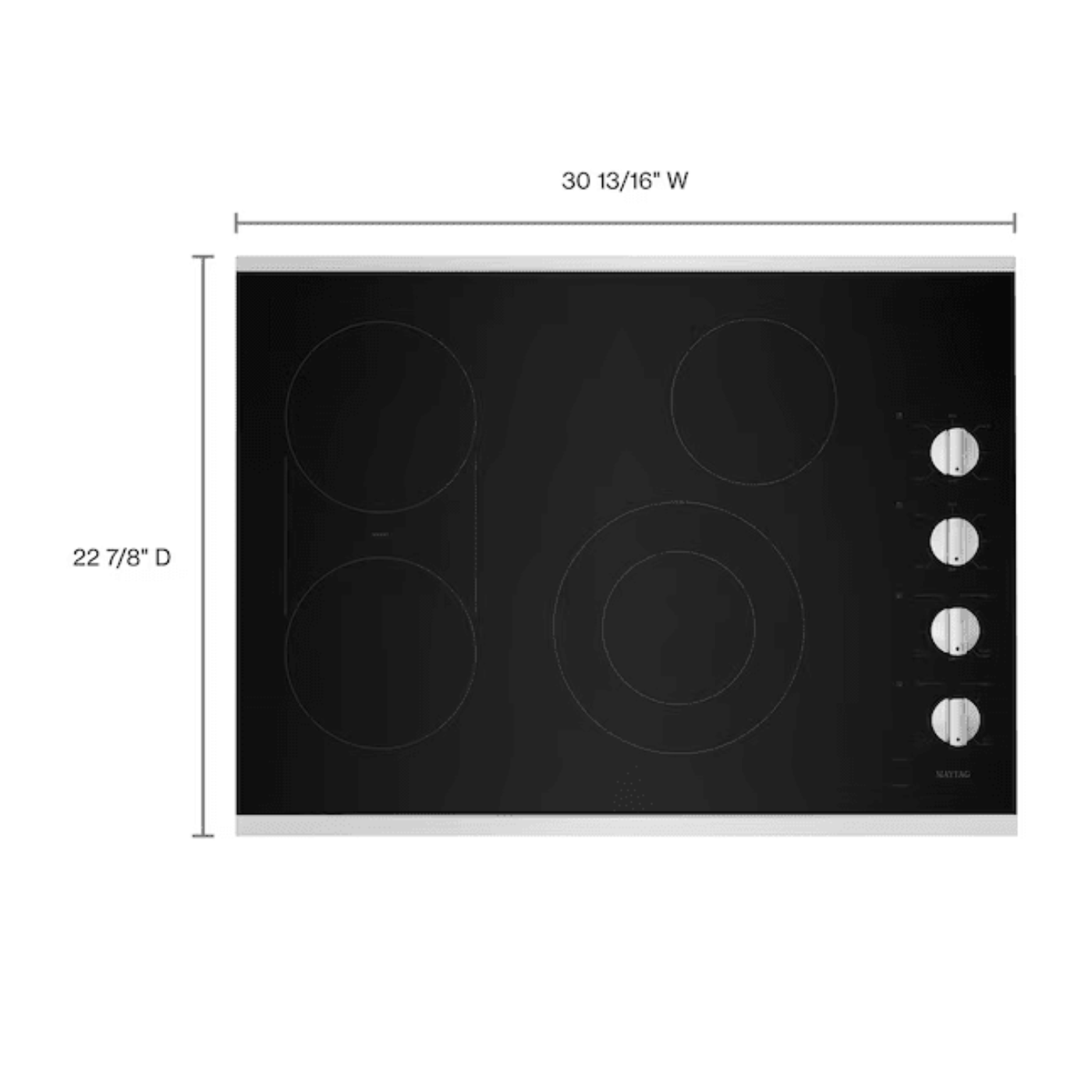 Maytag 30-in 4 Elements Smooth Surface Radiant Stainless Steel Electric Cooktop - MEC8830HS