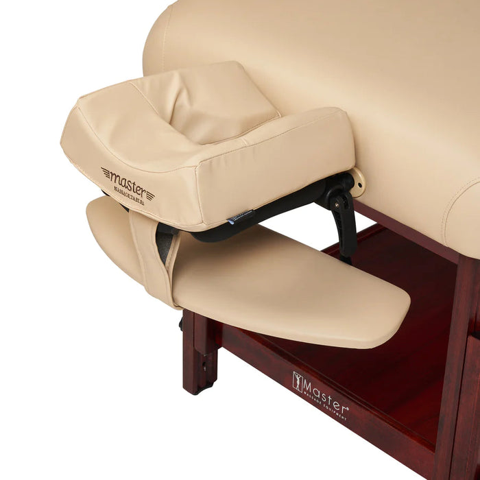 Master Massage 31" SPAMASTER Stationary Massage Table Memory Foam Package with Lift Back Action - 67235