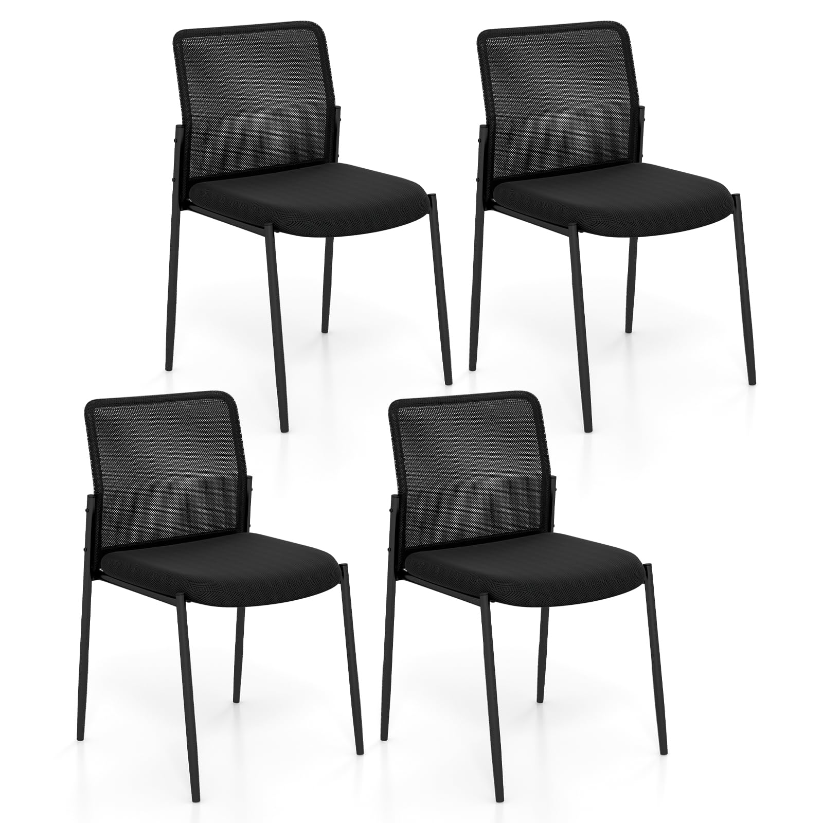 Tangkula Stackable Conference Room Chairs Set - 3*CB10599DK-2