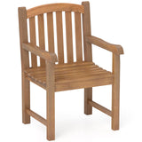 Tangkula Teak Wood Patio Dining Chair - 2*JV12156