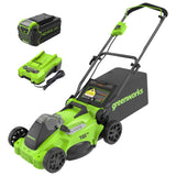 Greenworks 40V 16" Cordless Battery Brushless Push Lawn Mower w/ 4.0Ah Battery & Charger -2540802