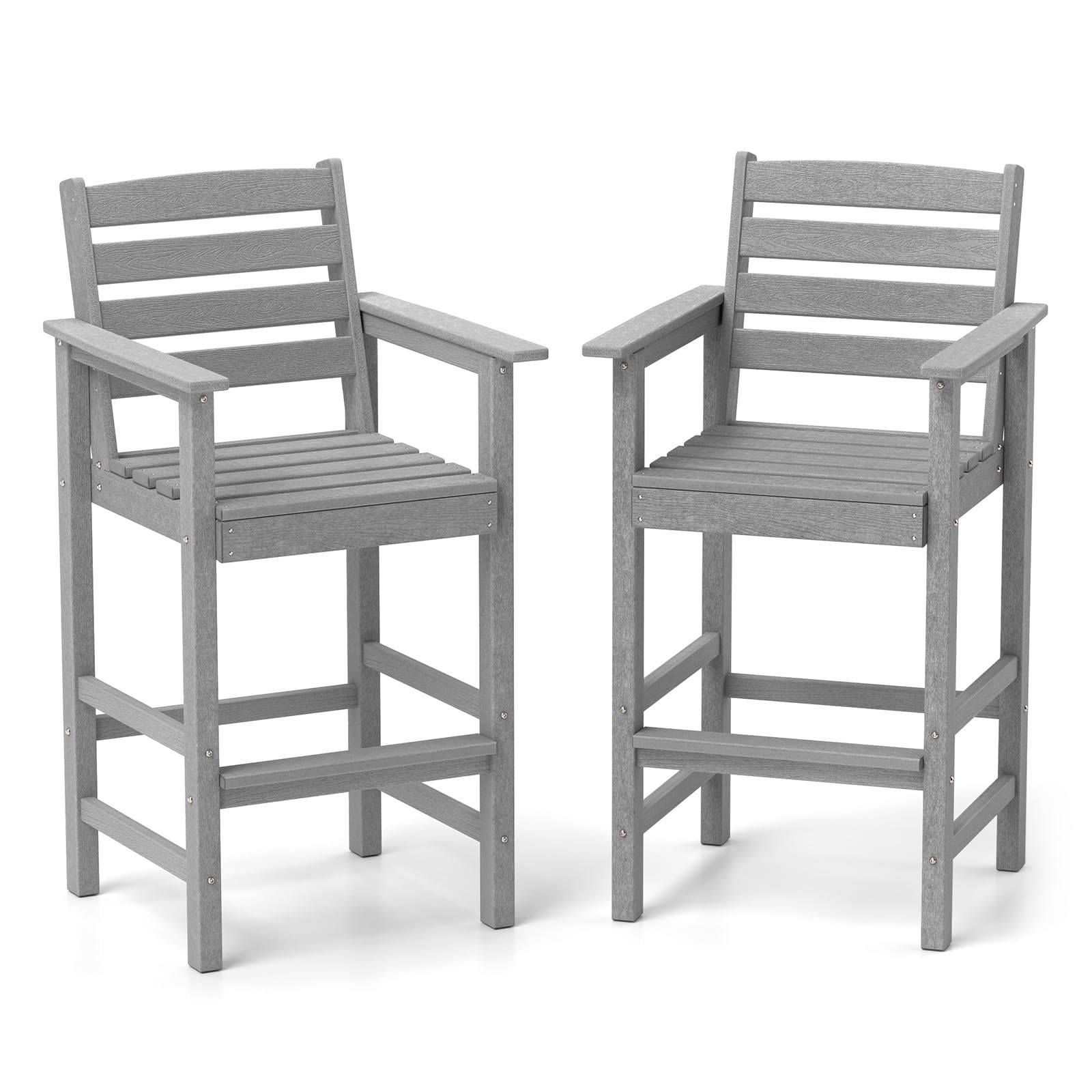 Tangkula Patio Adirondack Bar Chairs Set of 2/4 - 2*NP12059DK