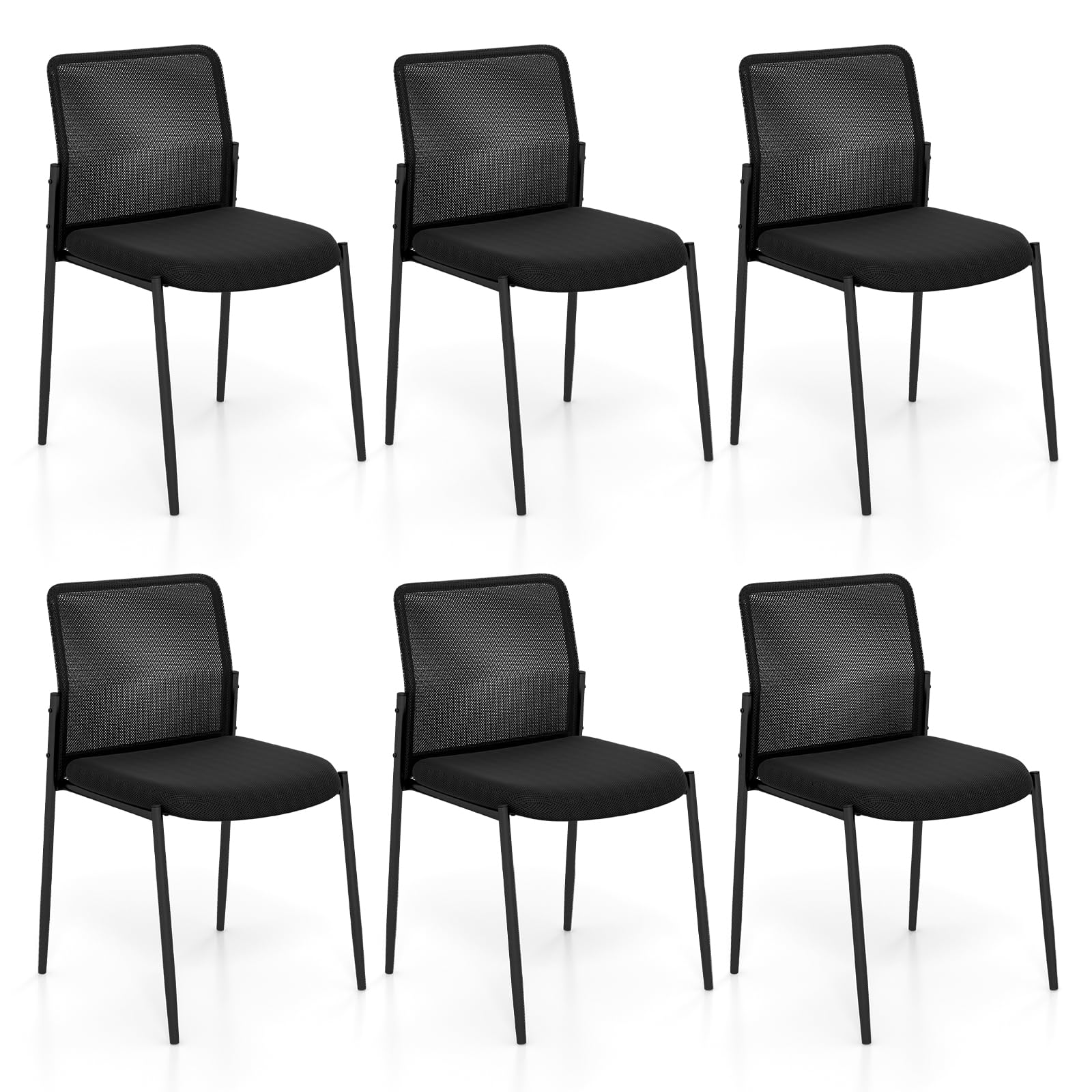 Tangkula Stackable Conference Room Chairs Set - 3*CB10599DK-2