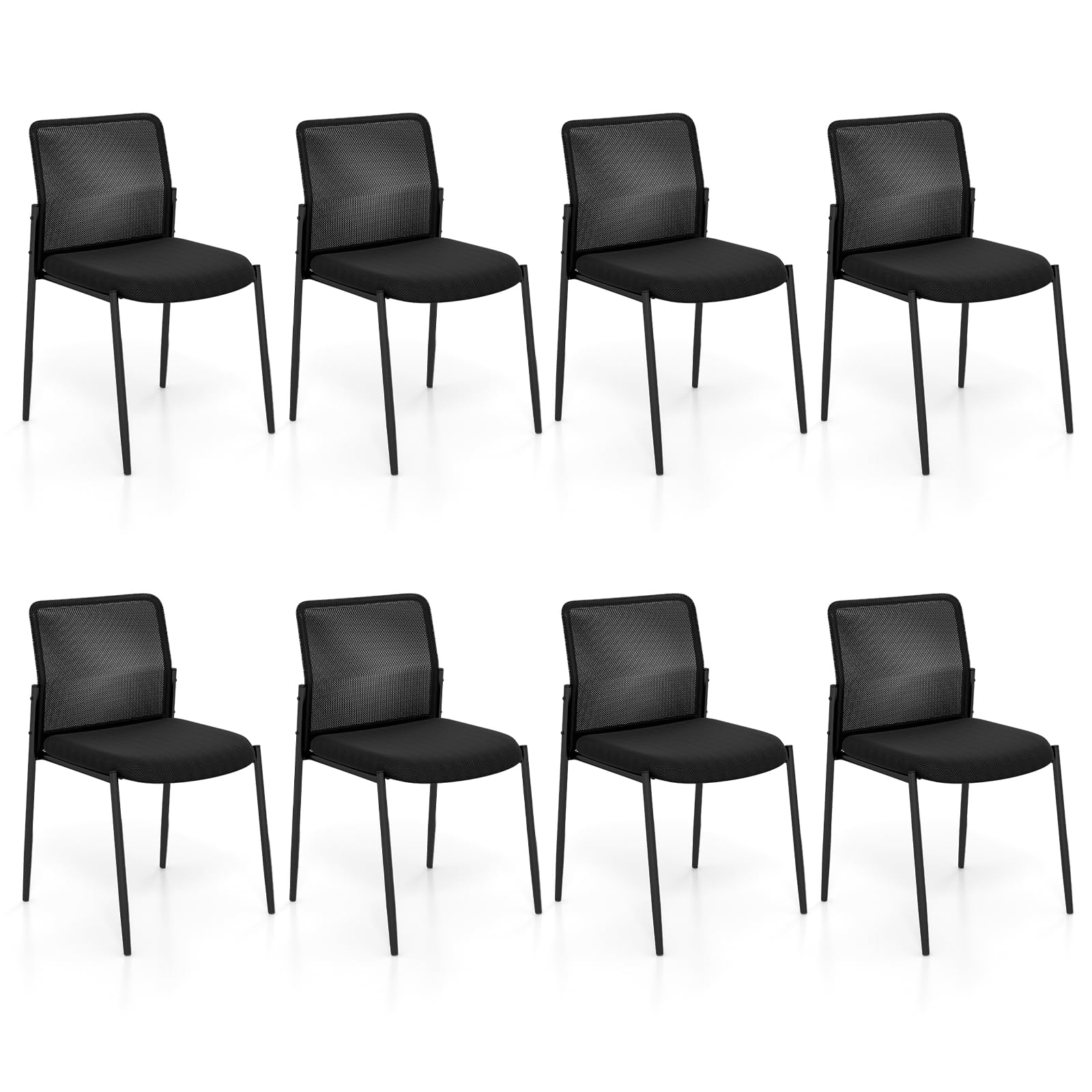 Tangkula Stackable Conference Room Chairs Set - 3*CB10599DK-2