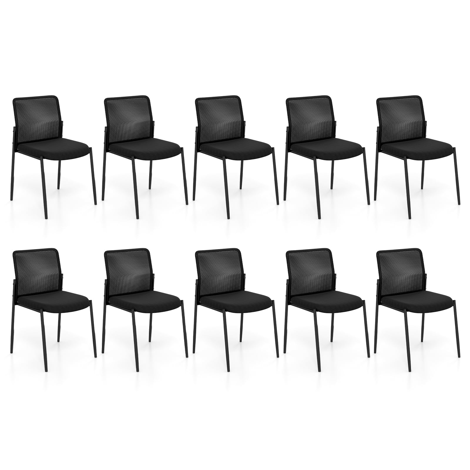 Tangkula Stackable Conference Room Chairs Set - 3*CB10599DK-2